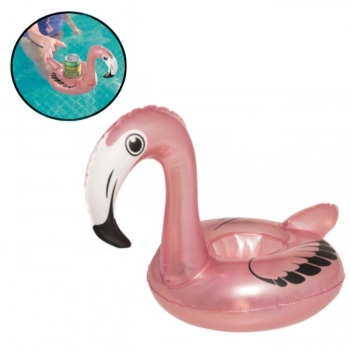 Kit 3 Bias Porta Copo Latinha Inflvel Rosa Flamingo