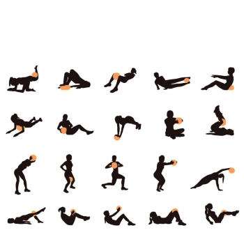 5 Arcos Anel Pilates Yoga Exerccios Treino + 5 Overball 25cm