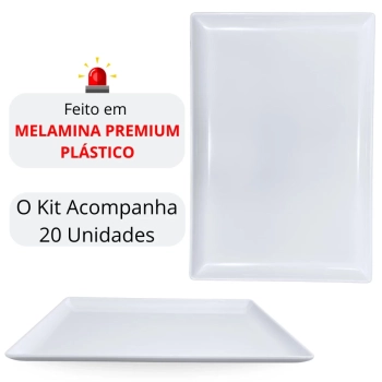20 Pratos para Restaurante Japons Buffet 35 Cm Melamina/ Plstico
