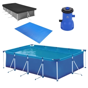 Kit Piscina 5000 L Premium com Capa + Forro + Bomba Filtro 220v 3028 L/H