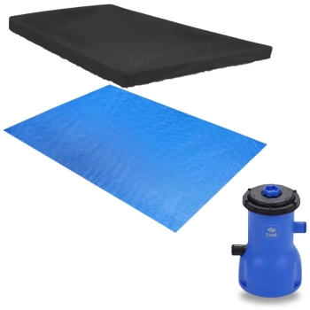 Capa + Forro para Piscina 3000 L Mor + Bomba Filtrante 220v 3028 Litros Por Hora