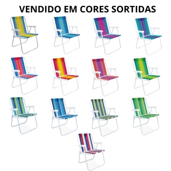 Kit Praia com Guarda Sol 2 M, Cadeira de Praia e Caixa Trmica