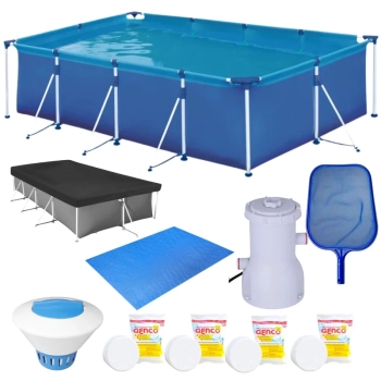 Piscina 5000 L + Forro + Capa + Filtro 110v + Cloro + Peneira + Flutuador