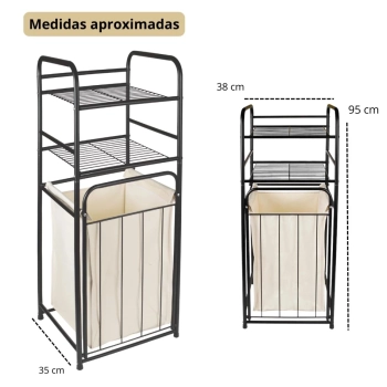 Cesto de Roupa Suja Estante Prateleira Organizadora Multiuso Funcionalidade na Sua Casa e Praticidade