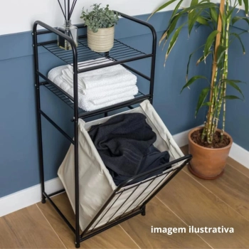 Cesto de Roupa Suja Estante Prateleira Organizadora Multiuso Funcionalidade na Sua Casa e Praticidade