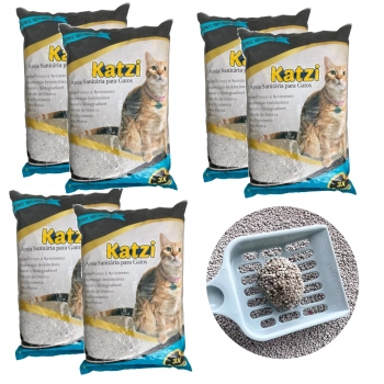 Kit 6 Sacos de Areia Sanitria para Gatos 4kg Cada com Controle de Odores