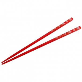 Kit 10 Pares de Hashi para Comida Japonesa 22cm + 10 Hashioki Descanso Vermelho