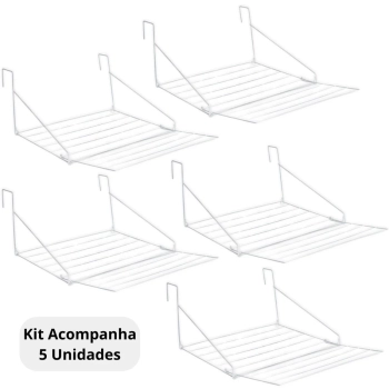 Kit 5 Varais de Porta Dobravel Portatil em Ao Slim Mor para Apartamento / Montagem Sem Furo
