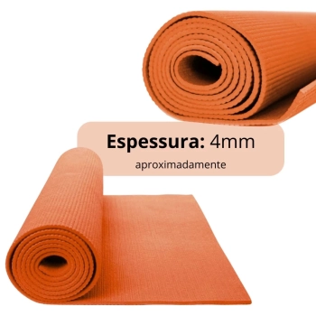 Colchonete Tapete Yoga Pilates em Eva Laranja 1,73 Mts Antiderrapante Ginstica Academia Fitness Exerccios