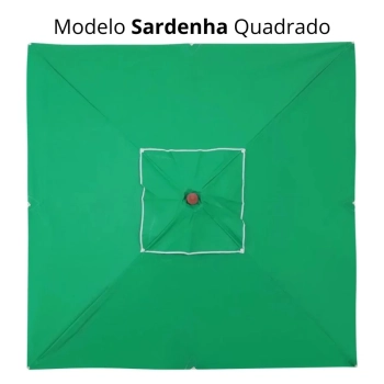 Kit Ombrelone Sardenha Central 2,05m Verde de Madeira + Base de 21 Kg Jardim e Piscina
