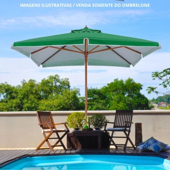 Ombrelone Sardenha Piscina Jardim Madeira 2,05 M X 2,05 M Verde