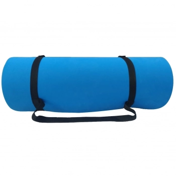 Kit Bola Suia 65cm com Bomba + Colchonete Eva Pilates Yoga Azul 1,15m