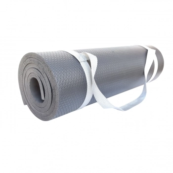 Kit Rolo 3 em 1 Fit Roll Foam Roller Pilates Yoga + Colchonete 1m Eva Preto