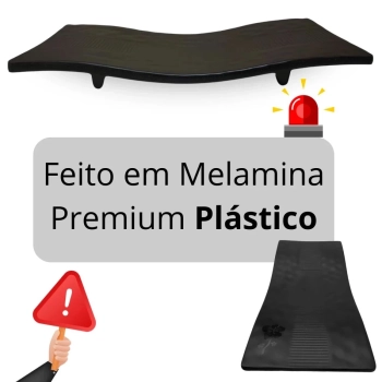 Kit 16 Travessas Retangulares Curvada 28 Cm Kanpai Preta para Restaurante Japons Sushi Melamina Premium