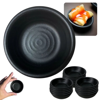 Kit 15 Molheiras Porta Molho Shoyu 30 Ml Redonda para Sushi Comida Japonesa em Melamina Kanpai