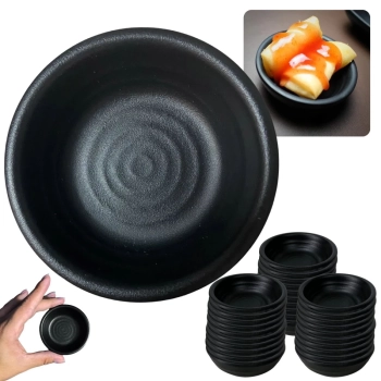 Kit 30 Molheiras Porta Molho Shoyu 30 Ml Redonda para Sushi Comida Japonesa em Melamina Kanpai