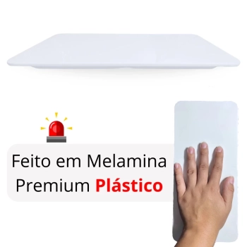 Prato Travessa para Sushi Retangular Reto 27cm Comida Japonesa Feito em Melamina Premium