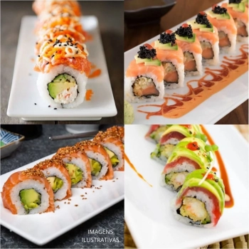 Prato Travessa para Sushi Retangular Reto 27cm Comida Japonesa Feito em Melamina Premium