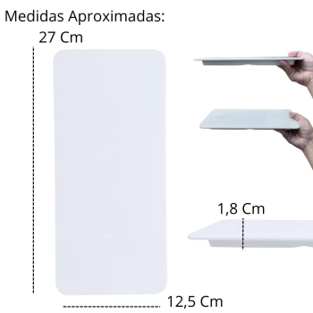 Prato Travessa para Sushi Retangular Reto 27cm Comida Japonesa Feito em Melamina Premium