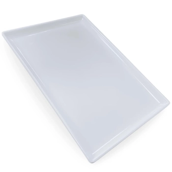 Travessa Prato para Buffet de 24,8 Cm em Melamina Branca Ideal para Sushi Comida Japonesa