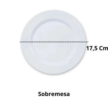 Kit 20 Pratos Brancos Jogo de Jantar Melamina / Raso 28 Cm + Sobremesa 17,5 Cm