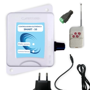 Controladora Eletrnica para Led de Piscina Smart 10 + Fonte de Alimentao + Plug P4 com Borne Femea