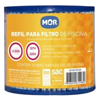 Cartucho Refil para Filtro de Piscinas 110v e 220v