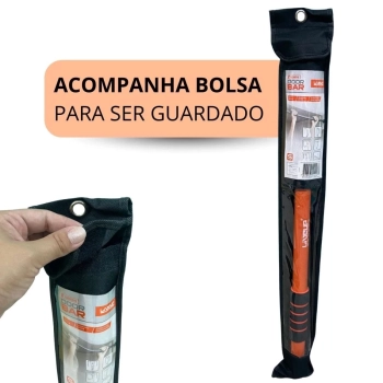 Kit Barra para Porta Ajustvel de 65cm a 95cm + Faixa Elstica Multinvel Mdio + Par de Apoio para Flexo