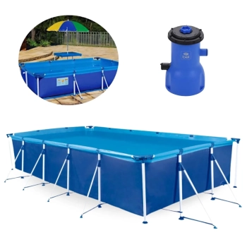 Kit Piscina 10.000 Litros Premium Estrutural + Bomba Filtrante 110v 3028 L/H