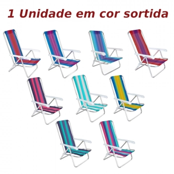 Kit Cadeira de Praia Reclinvel Alumnio + Esteira de Praia Verde