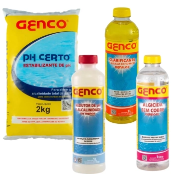 Kit Clarificante + Algicida Sem Cobre + Redutor de Ph e Alcalinidade + Ph Certo 2 Kg
