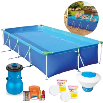 Piscina 6200l + Bomba 110v 3028 L/H + Flutuador + Cloro + Estojo Avaliador Ph/Cloro