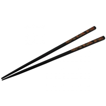 Kit 9 Pares de Hashi 22 Cm Decorado Preto + Vermelho + Preto Liso