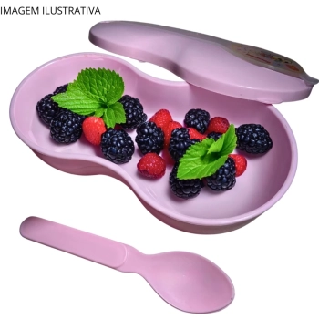 Porta Leite em P Porta Papinha Baby Tigela Infantil com Colher Rosa Bebe
