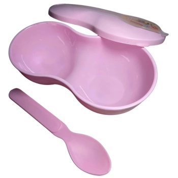 Porta Leite em P Porta Papinha Baby Tigela Infantil com Colher Rosa Bebe