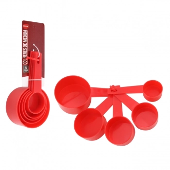Kit Panelinha Confeiteiro Vermelha + Esptula + 5 Colheres de Medidas