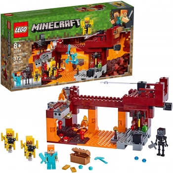 Kit Lego Minecraft a Ponte Flamejante 372 Peas + Lego Barco Pirata 386 Peas