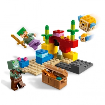 Kit Lego Minecraft Barco Pirata 386 Peas + Lego Recife de Coral 92 Peas
