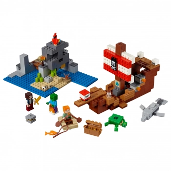 Kit Lego Minecraft Barco Pirata 386 Peas + Lego Recife de Coral 92 Peas