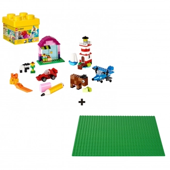 Kit Lego Classic Peas Criativas 221 Peas + Base para Construo Verde