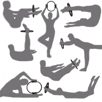Kit Pilates Overball 25cm Laranja + Arco Anel Flexvel + Colchonete 1,70m