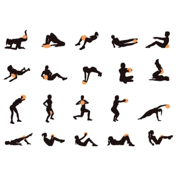Kit Pilates Overball 25cm Laranja + Arco Anel Flexvel + Colchonete 1,70m