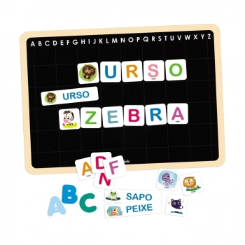Kit Quebra Cabea Conte Ate 20 + Quadro da Alfabetizao com Letras e Figuras