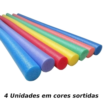 Flutuador Espaguete para Piscina Cores Sortidas 4 Und