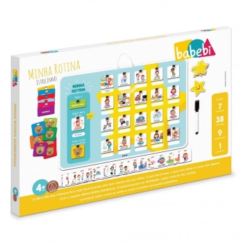 Kit Infantil Quadro Rotina com 38 Atividades + Alfabeto Ilustrado Escreva e Apague