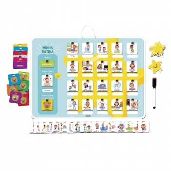Mandiali e-Shop : Kit Infantil Quadro Rotina com 38 Atividades + Jogo  Empilhe Os Bichinhos