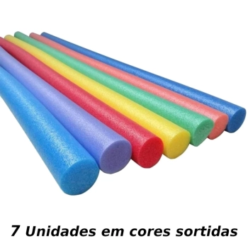 Flutuador Espaguete para Piscina Cores Sortidas 7 Und