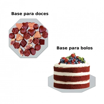 Cake Boards Base para Bolo Octogonal 25 Cm Mdf (5 Unidades)