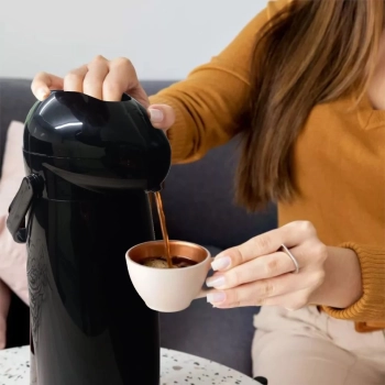 Garrafa Termica Caf Pressao 1,9 Litros Nobile Preta