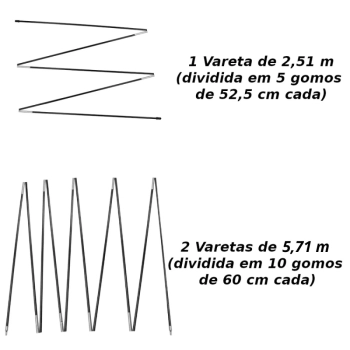Conjunto Vareta de Reposio para Barraca Luna 7 Pessoas Mor